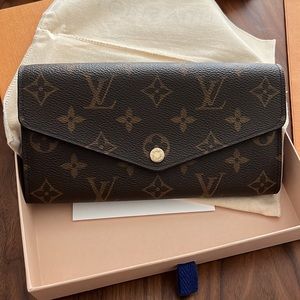 Authentic Louis Vuitton Sarah Wallet Monogram Brown 2019 w Box, Dustbag, Receipt